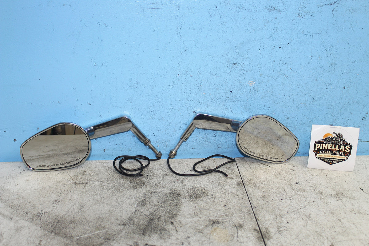 86-90 Harley Sportster Mirrors Left Right LED Turn Signal Blinker