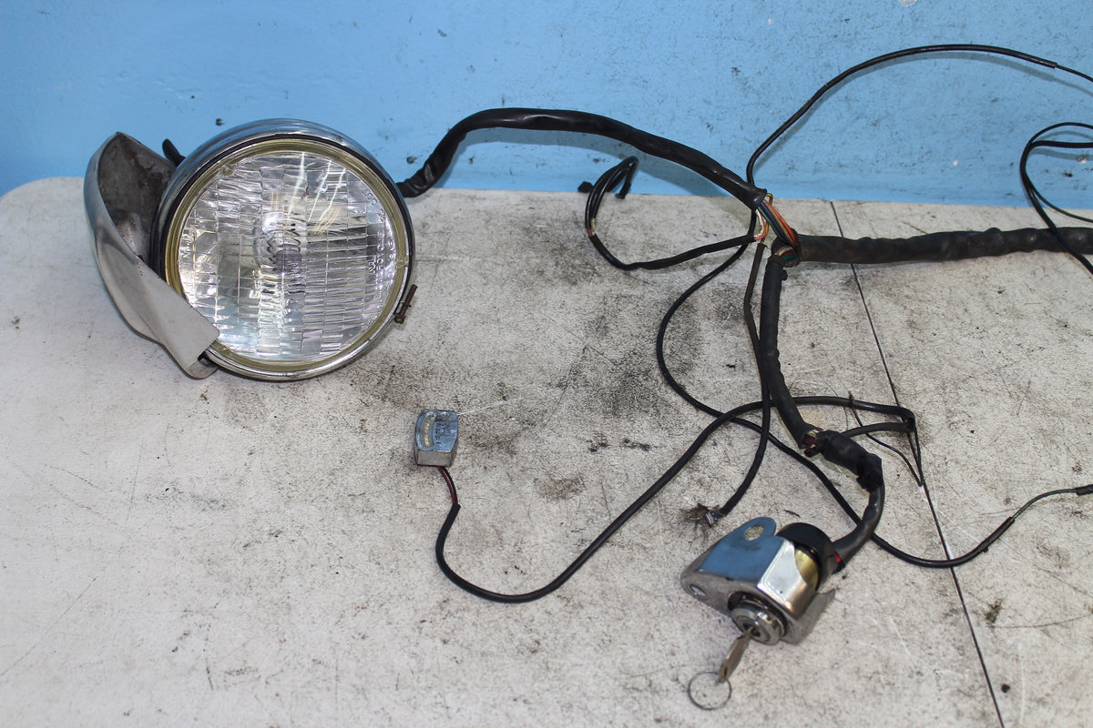 86-90 Harley Sportster Main Wire Harness Headlight Ignition KEY NO HAND CONTROL