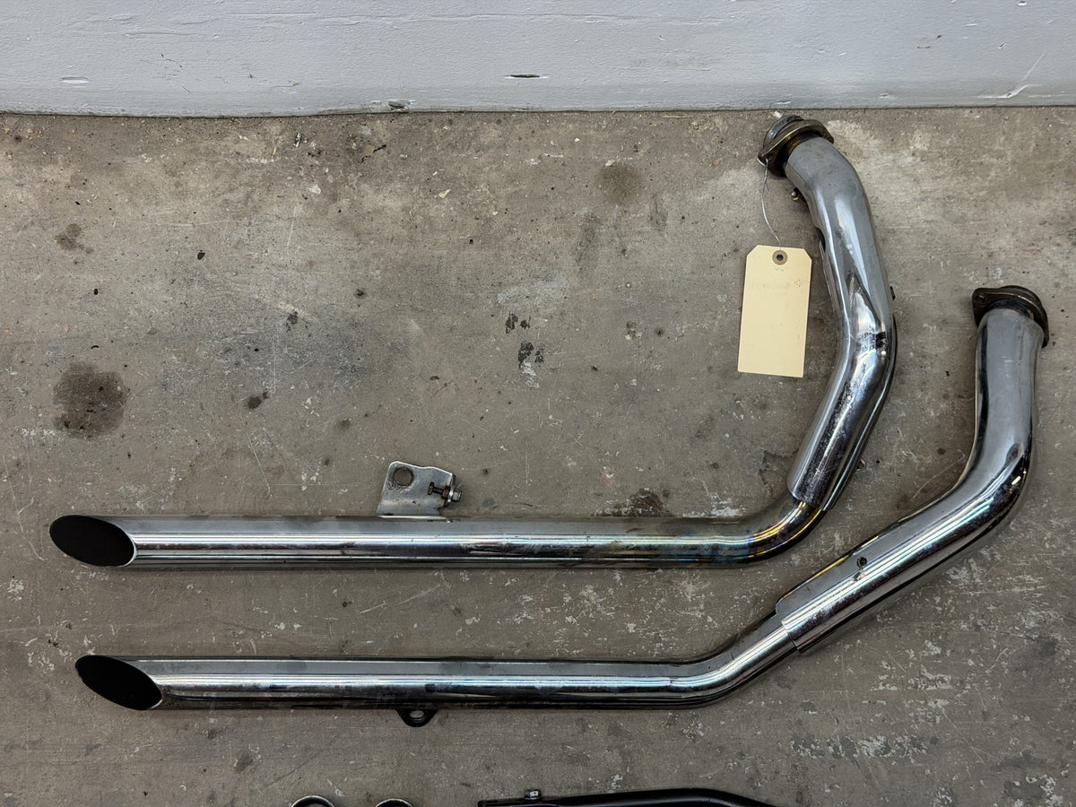 86-87 Harley Sportster Exhaust Chrome Pipe Header Heat Shield Cover