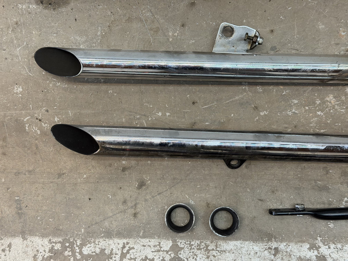 86-87 Harley Sportster Exhaust Chrome Pipe Header Heat Shield Cover