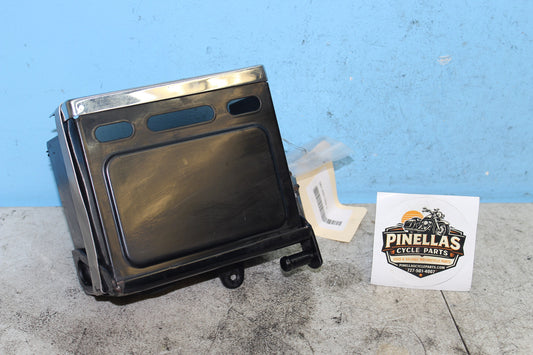 86-93 Harley Sportster XLH 1200 883 Battery Holder Carrier Box Tray Chrome Lid