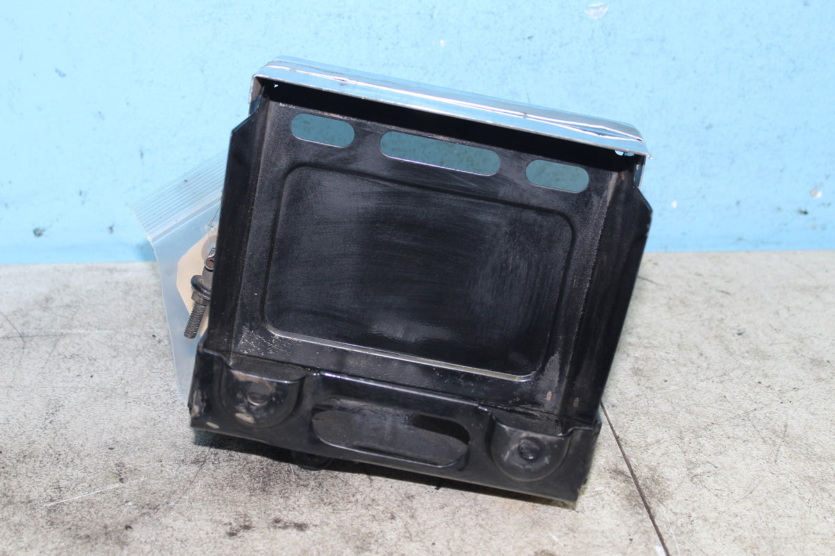 86-93 Harley Sportster XLH 1200 883 Battery Holder Carrier Box Tray Chrome Lid