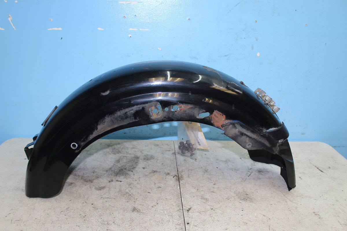 82-93 Harley Sportster XLH 1200 883 Rear Fender *DMG* Black Wheel Cover