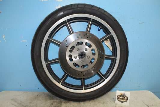 84-99 Harley Sportster XLH 1200 883 Front Wheel Cast 9 Spoke Black Mag Rim 3/4"