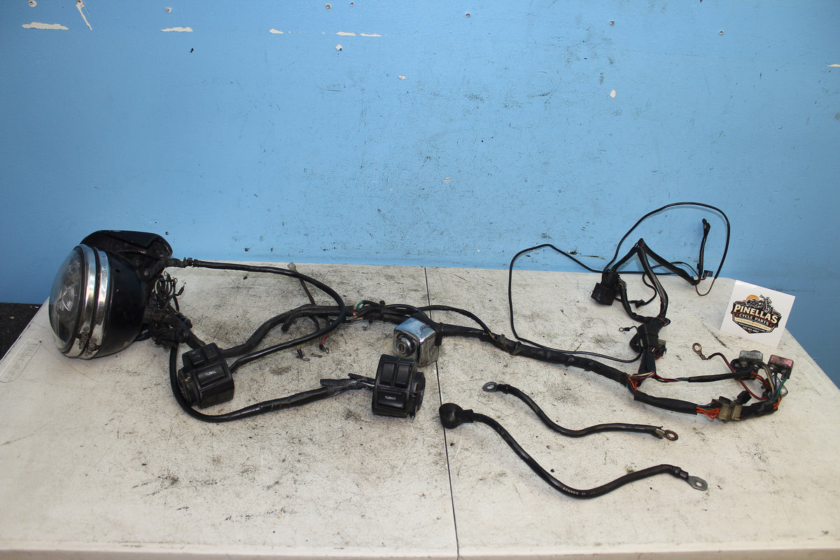 92-93 Sportster XLH1200 883 Wire Harness Loom Hand Control Ignition Light NO KEY