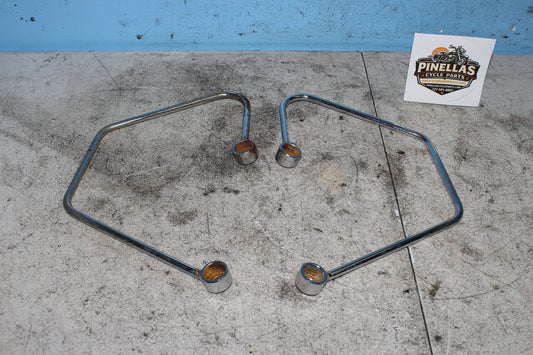 04-12 Honda Shadow Aero VT750C Saddlebag Bracket Supports Mount Rear Chrome