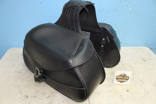 96-01 Yamaha Royal Star XVZ1300 Saddlebags Soft Side Storage Luggage Leather DMG