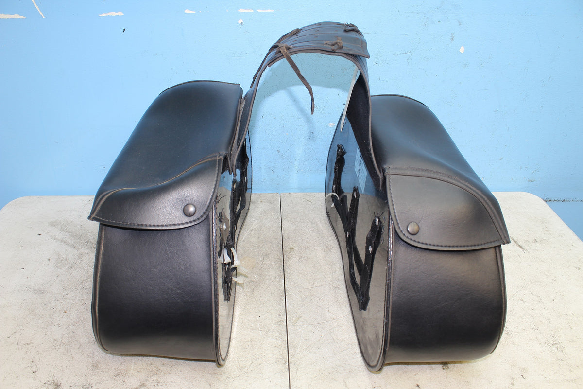 96-01 Yamaha Royal Star XVZ1300 Saddlebags Soft Side Storage Luggage Leather DMG