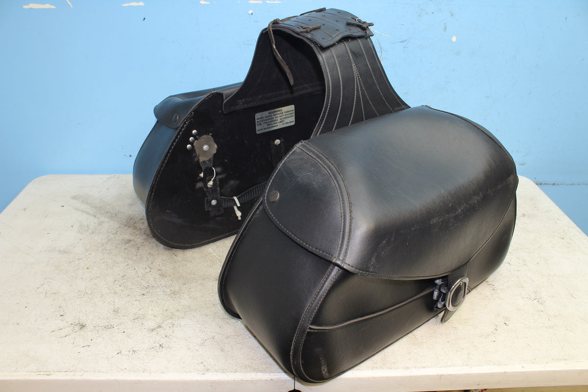 96-01 Yamaha Royal Star XVZ1300 Saddlebags Soft Side Storage Luggage Leather DMG
