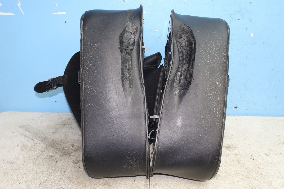 96-01 Yamaha Royal Star XVZ1300 Saddlebags Soft Side Storage Luggage Leather DMG