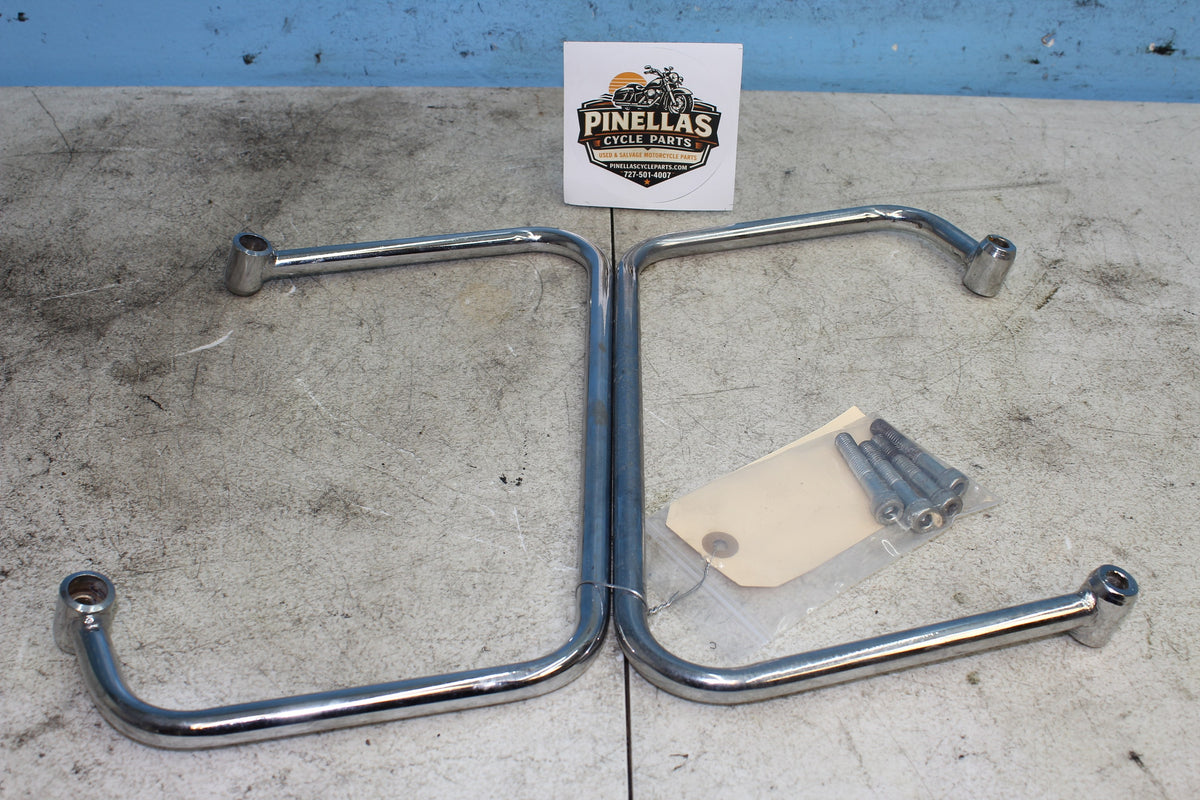 96-01 Yamaha Royal Star XVZ1300 Rear Saddlebag Brackets Mounts Chrome Supports